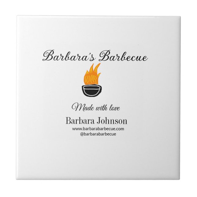 Barbecue Restaurant Küche Social Media Website Fliese (Vorderseite)