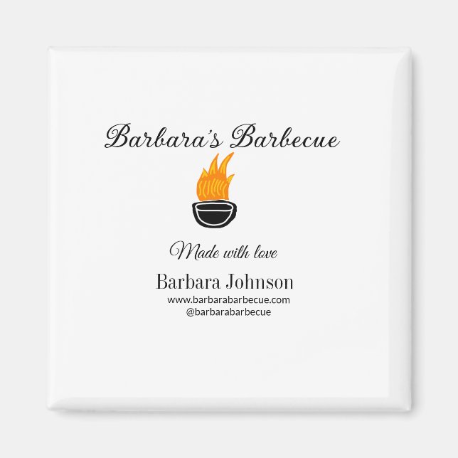 Barbecue Restaurant Küche Social Media Website Magnet (Vorne)