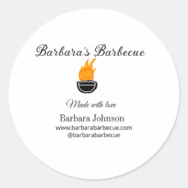 Barbecue Restaurant Küche Social Media Website Runder Aufkleber