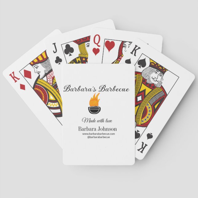 Barbecue Restaurant Küche Social Media Website Spielkarten (Rückseite)