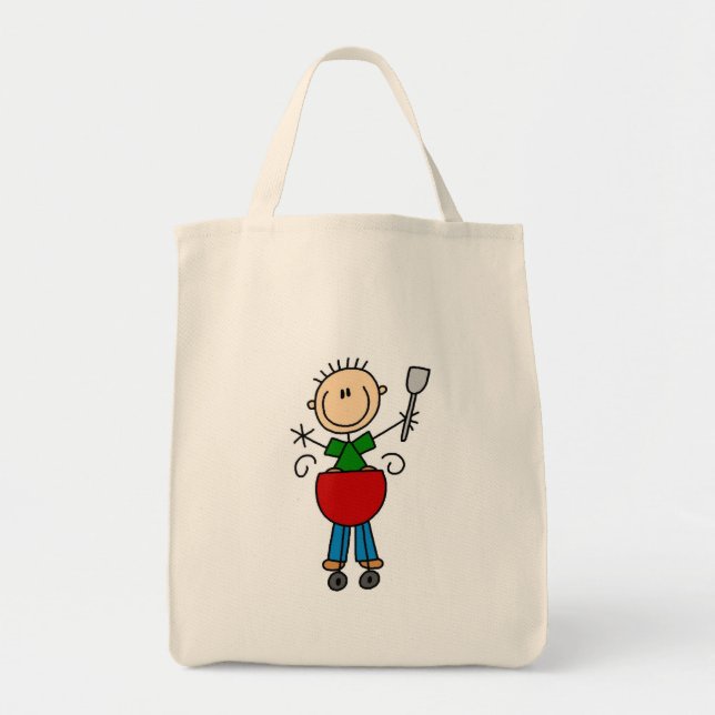 Barbecue-Strichmännchen-Tasche Tragetasche (Vorne)