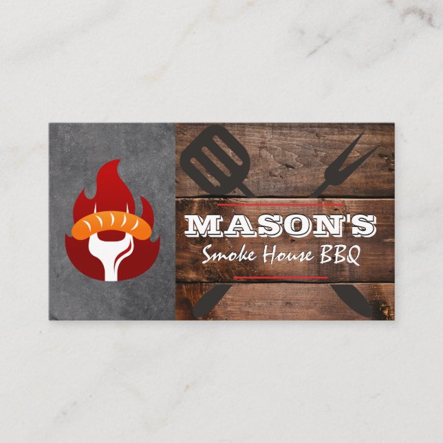 Barbecue Wood | Cooking Tools - Logo "Brand Sausen Visitenkarte (Vorderseite)