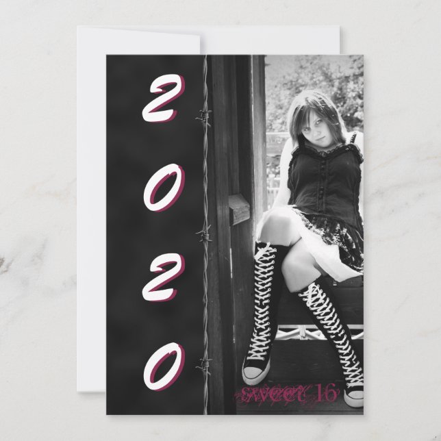 Barbed, aber süß 16 Party Einladungen (Vorderseite)