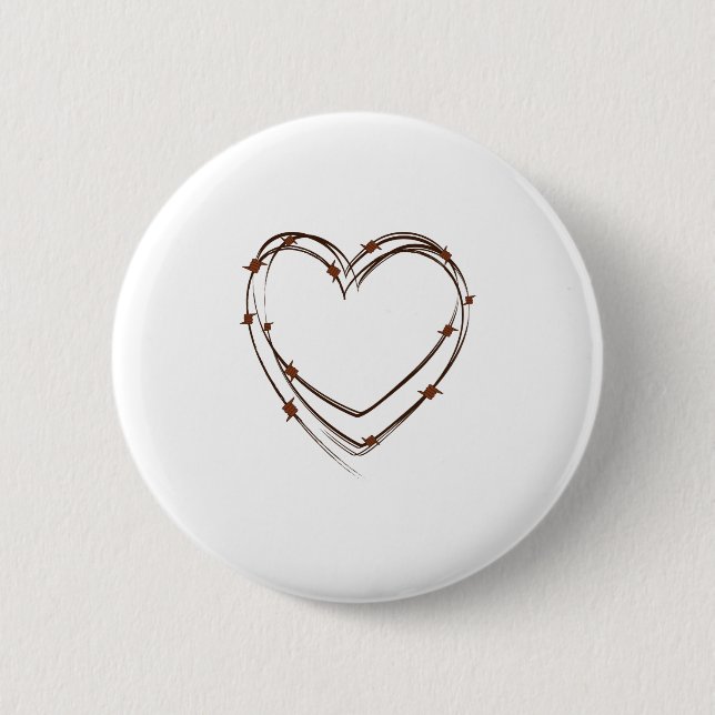 Barbed Wire Heart Button (Vorderseite)