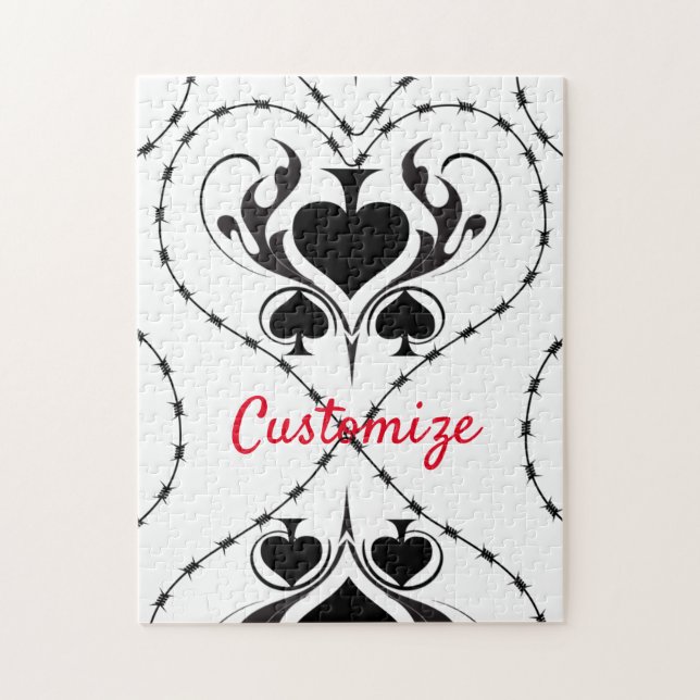 Barbed Wire Herz Schwarze Spades Thunder_Cove (Vertikal)