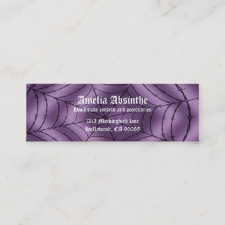Barbed Wire Spiderweb Goth Business Cards Mini Visitenkarte