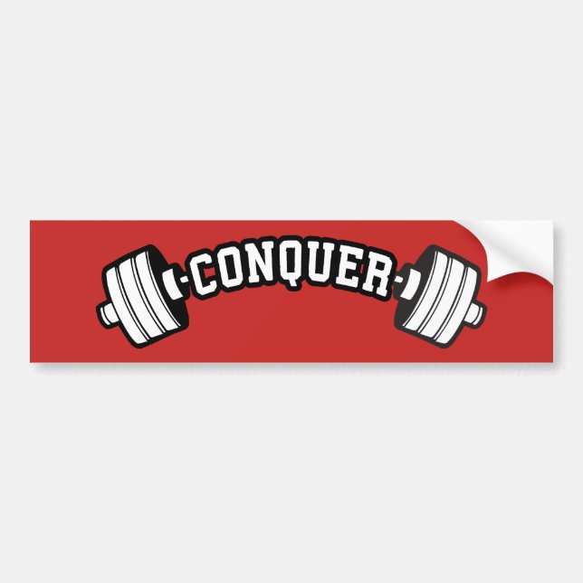 Barbell, CONQUER - Inspirationsstifter Gym Autoaufkleber (Vorne)