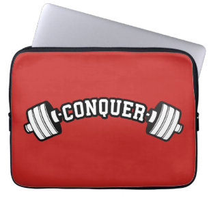 Barbell, CONQUER - Inspirationsstifter Gym Laptopschutzhülle
