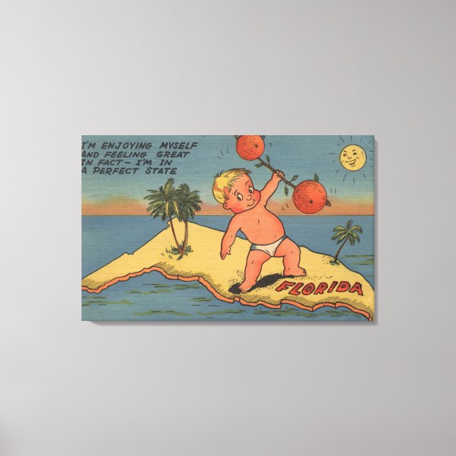 Barbell des Kindes, Orangen Leinwanddruck (Vorderseite)