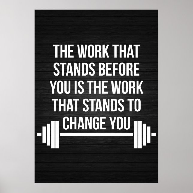 Barbell Inspirational Words - Motivierend Ausarbei Poster (Vorne)