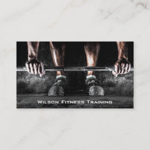 Barbell Lifter Fitness Foto Business Card Visitenkarte