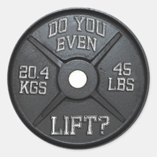 Barbell Plate - Lift ihr sogar? Runder Aufkleber