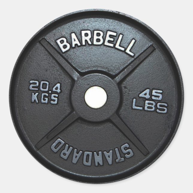 Barbell Plate Runder Aufkleber (Vorderseite)