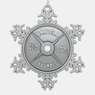 Barbell-Platte Schneeflocken Zinn-Ornament
