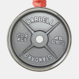 Barbell-Platte Silbernes Ornament
