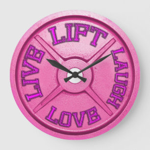 Barbell-Platten-Wand-Uhr - heben Sie an, Live, Große Wanduhr