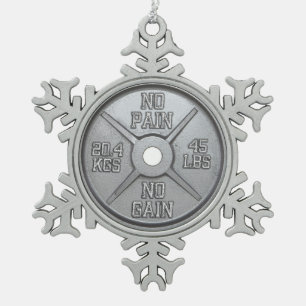 Barbell Plattform - Brot Nr. Gewinn Schneeflocken Zinn-Ornament