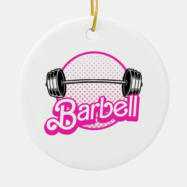 Barbell - rosa keramik ornament (Vorne)