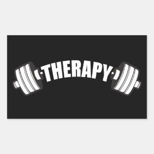 Barbell - THERAPIE - Workout Inspirational Rechteckiger Aufkleber