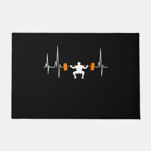 Barbell Weightlift Heartbeat-Bodybuilding Fußmatte