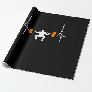 Barbell Weightlift Heartbeat-Bodybuilding Geschenkpapier