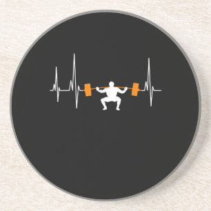 Barbell Weightlift Heartbeat-Bodybuilding Getränkeuntersetzer
