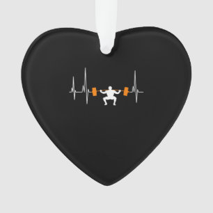 Barbell Weightlift Heartbeat-Bodybuilding Ornament