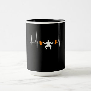 Barbell Weightlift Heartbeat-Bodybuilding Tasse