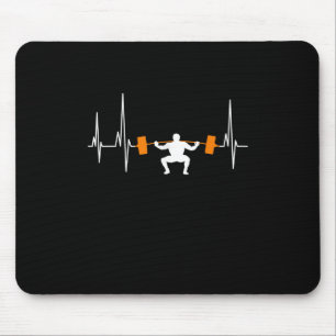 Barbell Weightlifting Heartbeat Bodybuilding Cool Mousepad
