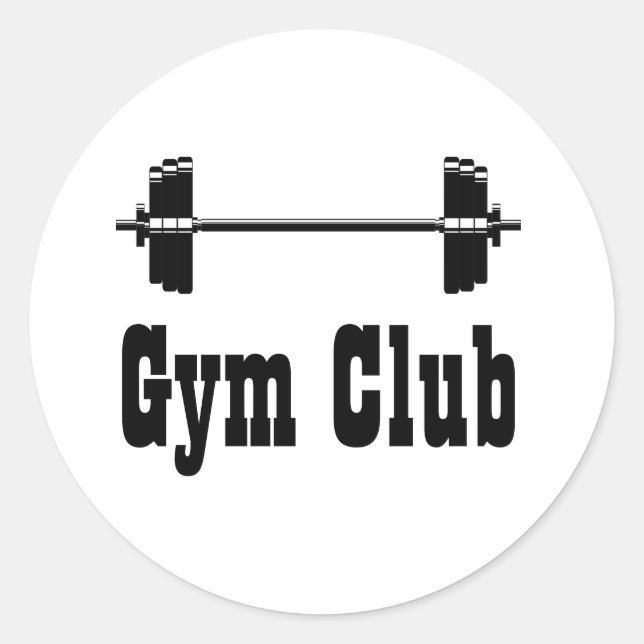 Barbell Workout-Fitnessstudio Silhouette Runder Aufkleber (Vorderseite)