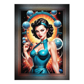 Barbenheimer Retro Fusion Atomzeitfashion Fotodruck