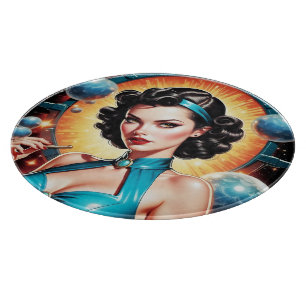 Barbenheimer Retro Fusion Atomzeitfashion Schneidebrett