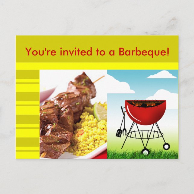 Barbeque Einladung Postkarte (Vorderseite)