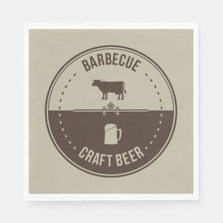 Barbeque und Bier, GRILLEN Emblem Abzeichen Serviette