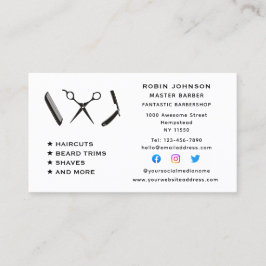 Barber Barbershop Beard Trim Shave Social Media Visitenkarte