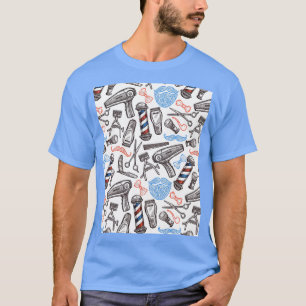 Barber Barbershop Friseur Muster Grafik T-Shirt