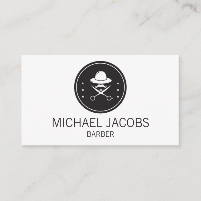 Barber Barbershop Hair Stylist Beard Business Card Visitenkarte (Vorderseite)