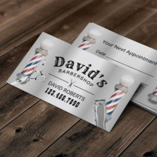 Barber Barbershop Hair Stylist Imitate Metal Terminkarte
