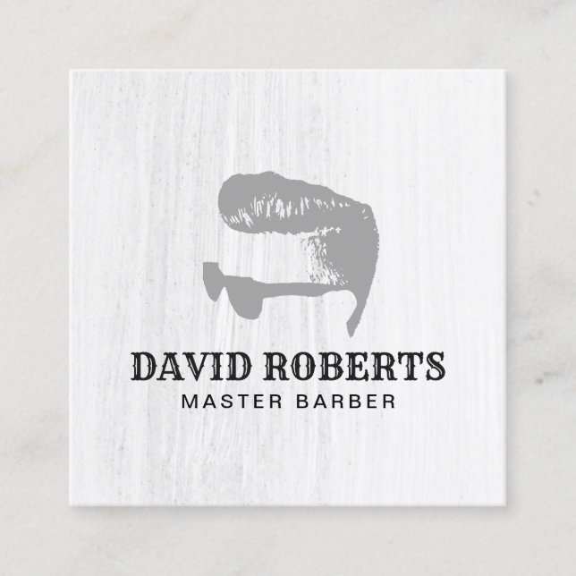 Barber Barbershop Master Hair Stylist Minimalistis Quadratische Visitenkarte (Vorderseite)