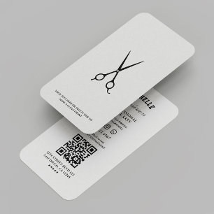 Barber Barbershop Scheren Minimal Light Gray Visitenkarte