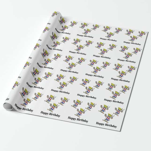 Barber Birthday Wrapping Paper Geschenkpapier (Ungerollt)