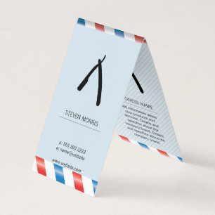 Barber Blade Barber Poles Baby Blue Visitenkarten