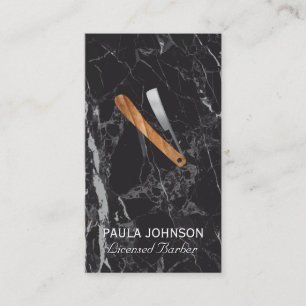 Barber Blade Schwarzer Marmor Visitenkarte