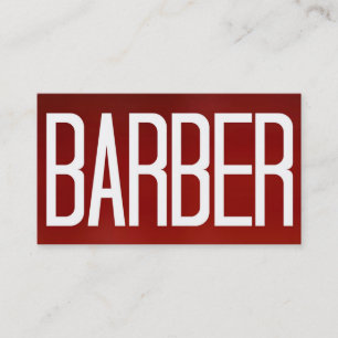 Barber Bold Red Business Card Visitenkarte