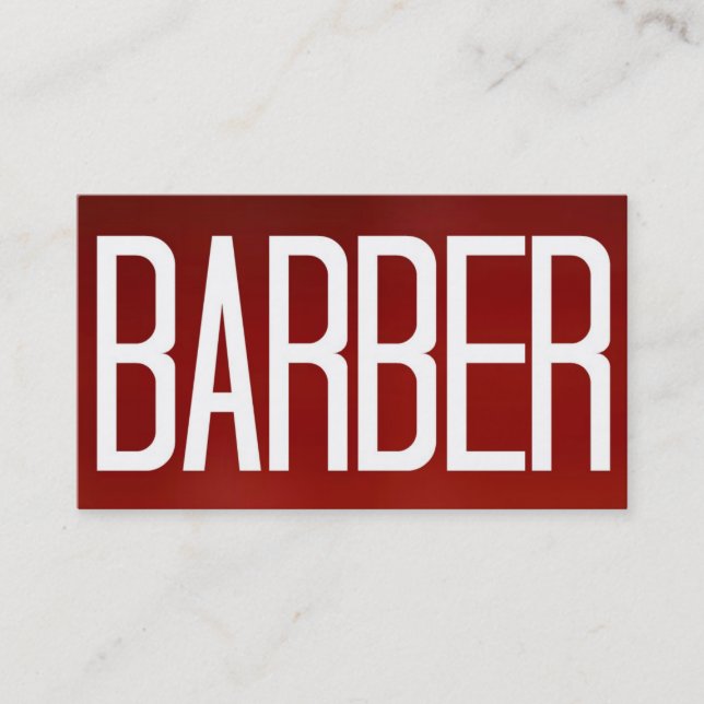 Barber Bold Red Business Card Visitenkarte (Vorderseite)