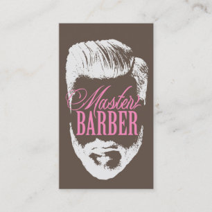 Barber Brown Pink Typografie Visitenkarte