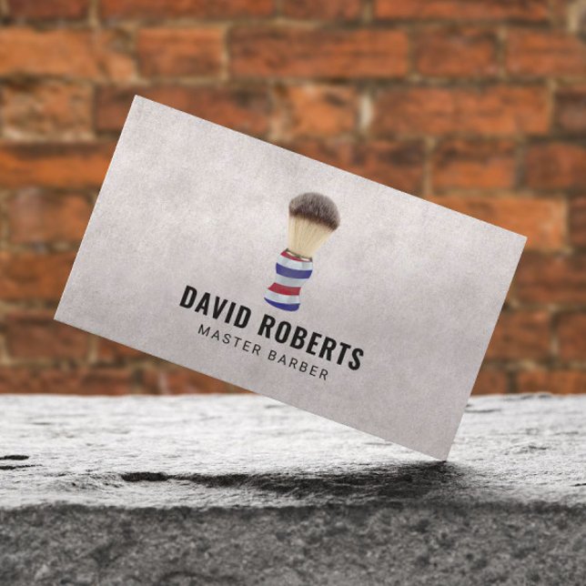 Barber Brush Logo Barbershop Frisur Stylist Visitenkarte (Von Creator hochgeladen)