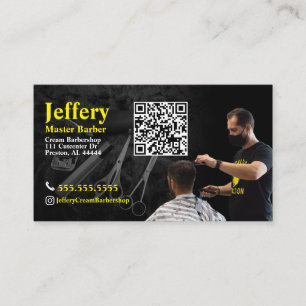 Barber Business Card mit QR Code Visitenkarte
