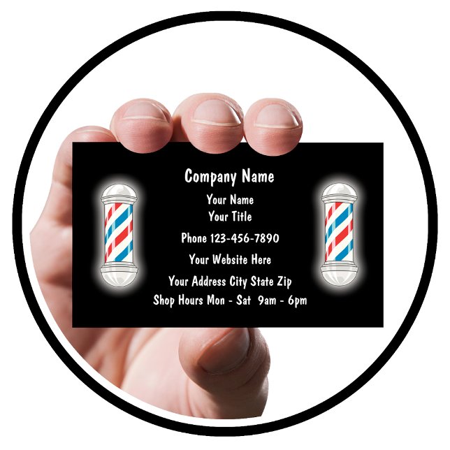 Barber Business Cards Visitenkarte (Barber Shop Business Card Template)