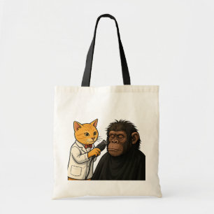 Barber Cat & Chill Gorilla Sticker Tragetasche